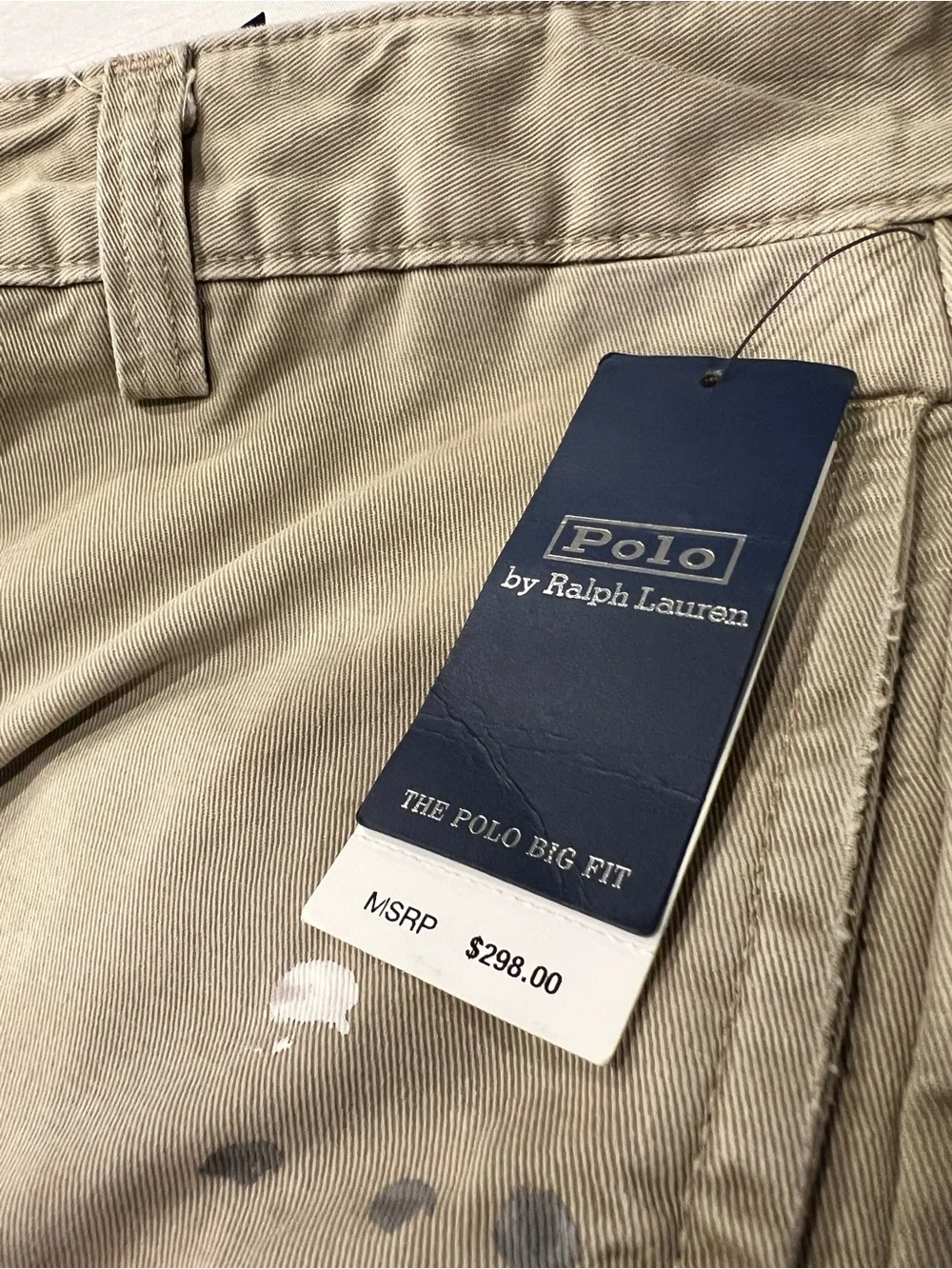 Polo by Ralph Lauren The Big Chino Khaki Paint-Splatter Pants 36/30